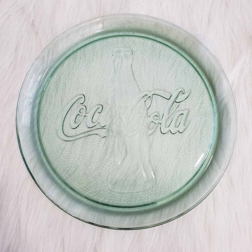 Coca-Cola glass tray / dish with 3D bottle & Coca-Cola logo